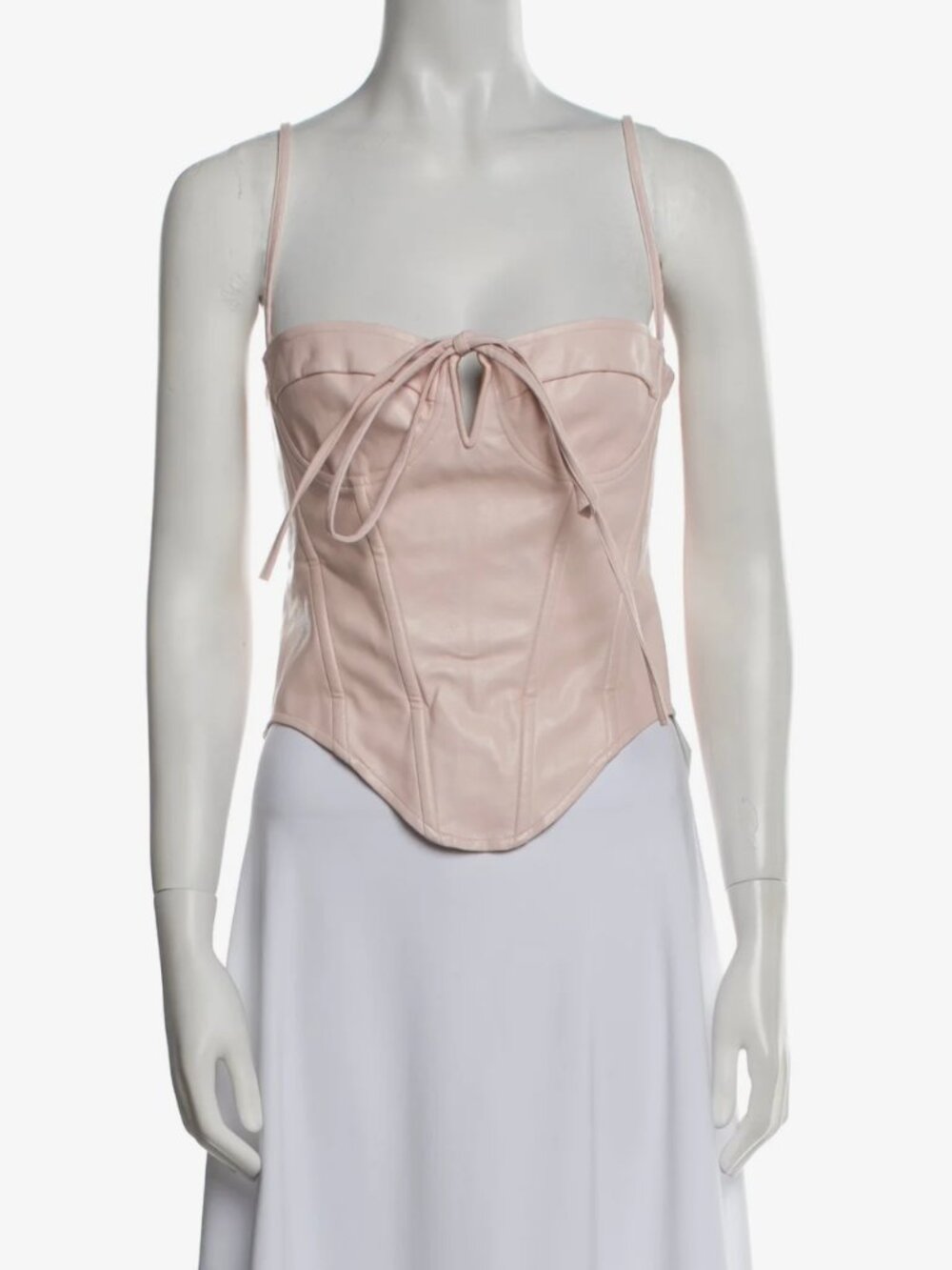 Miaou Aphex Faux Leather Corset Top Blush Pink Size Medium